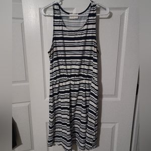 Dress striped blue white L
